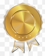 Gold Seal With White Ribbon Png Clipart Image Bingkai - Certificate Badge Png