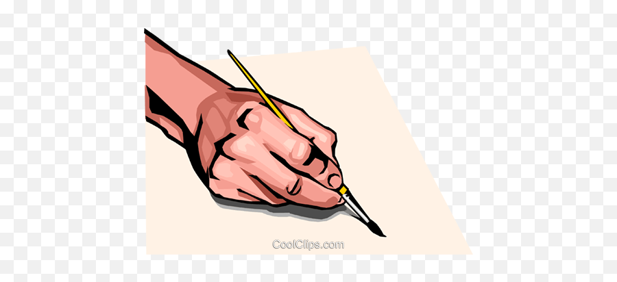 Hand With Paint Brush Royalty Free Vector Clip Art - Hand Holding A Paintbrush Png,Paint Brush Vector Png