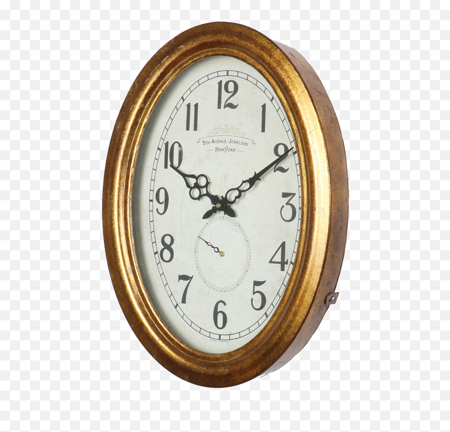 5th Avenue Clock Gold - Wall Clock Side View Png,Gold Clock Png