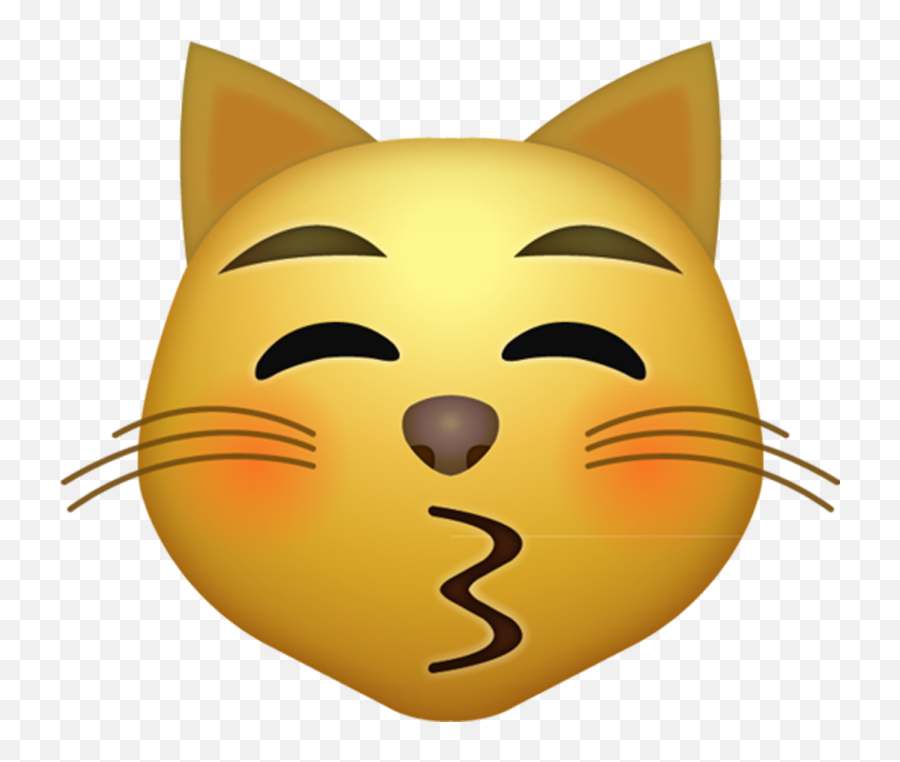 Kissing Cat Emoji Png Transparent - Iphone Cat Emoji,Kissing Png