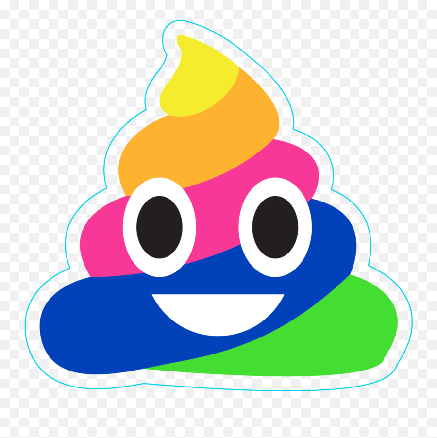 Rainbow Poop Emoji Sticker - Rainbow Poop Emoji Png,Shit Emoji Png