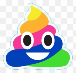 Rainbow Poop Emoji Sticker - Rainbow Poop Emoji Png,Shit Emoji Png