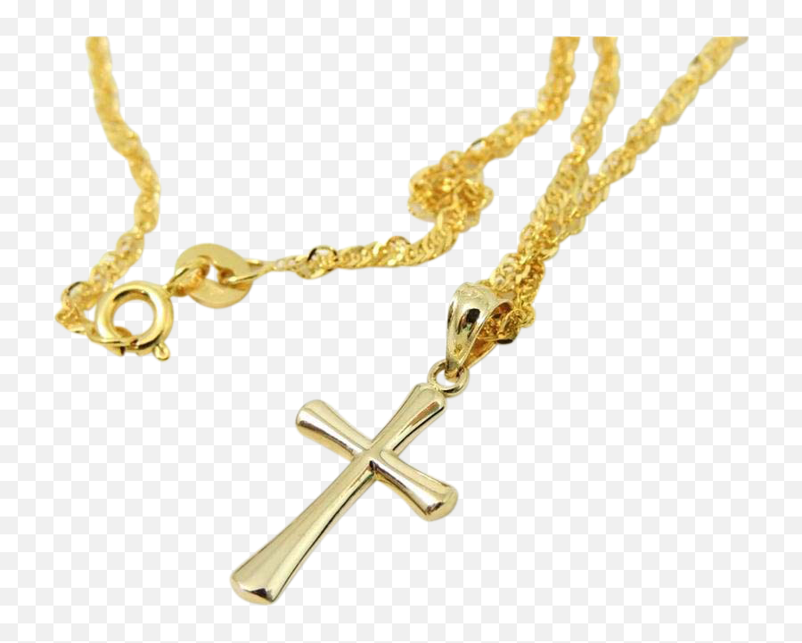 Gold Chain Cross Png 6 Image - Crufix Necklace Transparent,Gold Cross Png