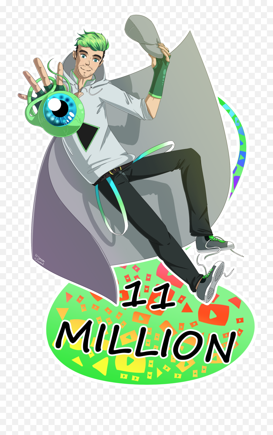 11 Million Highfives - Jacksepticeye By 30faxxsecond On Illustration Png,Jacksepticeye Png