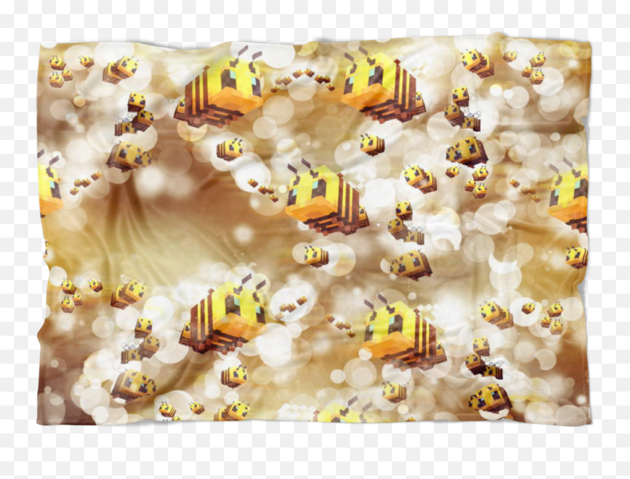 Minecraft Feece Blanket Bees Hoildays Bokeh Yellow - Games Png,Gold Bokeh Png