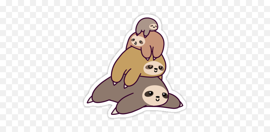Pin De Laura Fuentes En Imágenes Png Pegatinas Kawaii - Sloth Stack Sticker,Sloth Png