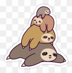 Pin De Laura Fuentes En Imágenes Png Pegatinas Kawaii - Sloth Stack Sticker,Sloth Png