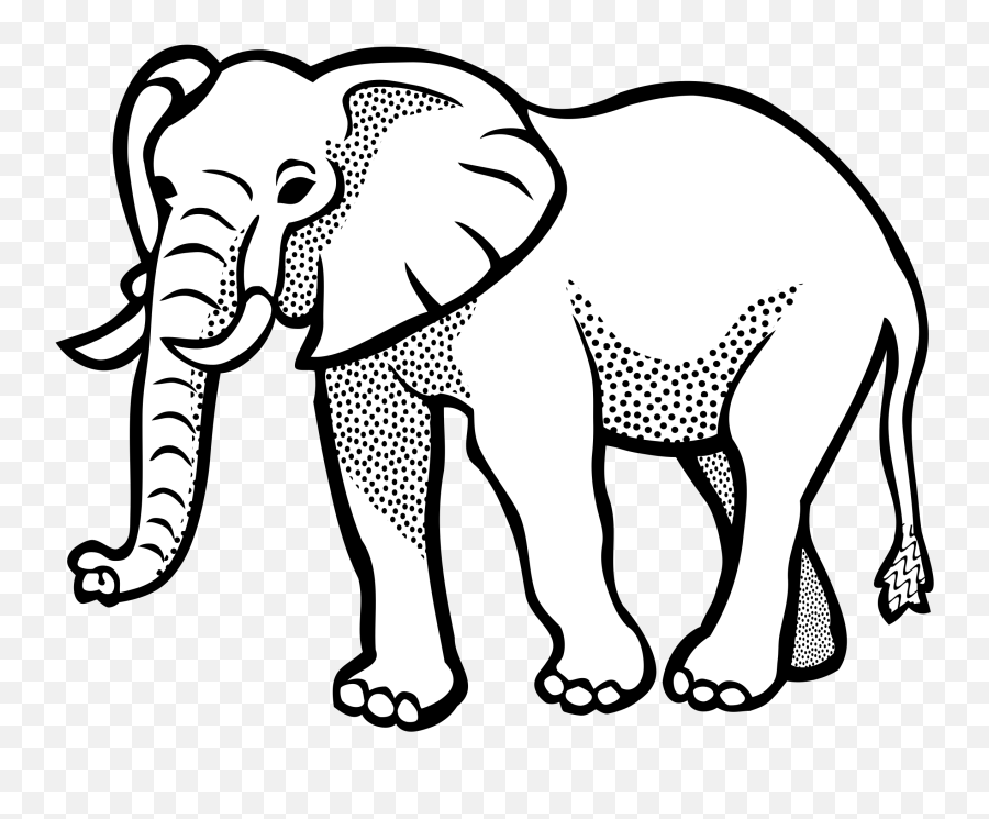 Download Elephant Lineart Big Image Png - Animals Clipart Elephant Clipart Black And White,Animal Clipart Png
