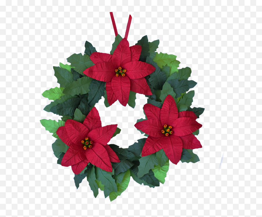 Poinsettia Wreath - Poinsettia Png,Poinsettia Png