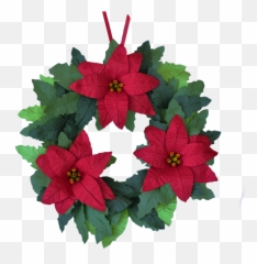 Poinsettia Wreath - Poinsettia Png,Poinsettia Png