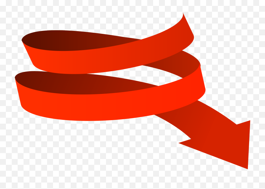 Red Arrow Png - Curved Arrow Ribbon,Red Transparent Arrow