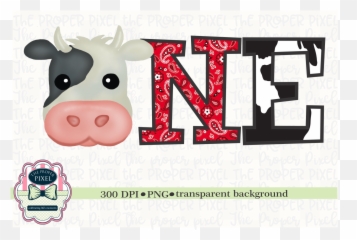 Watercolor Cow Birthday One Black - Cartoon png
