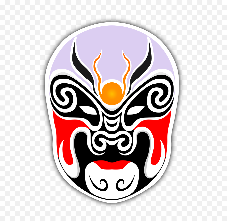 Chinese Theater Masks Clipart - Chinese Opera Mask Transparent Background Png,Drama Masks Png