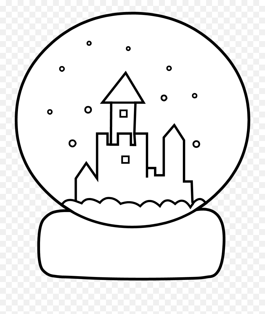 Cute Snow Globe Coloring Page - Christmas Snow Globes Coloring Page Png,Snow Globe Png