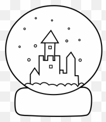 Cute Snow Globe Coloring Page - Christmas Globes png