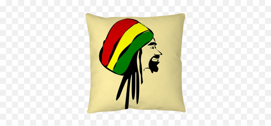 Man Wearing Reggae Hat And Dreadlocks Floor Pillow U2022 Pixers - We Live To Change Cartoon Rasta Man Drawing Png,Dreadlocks Png