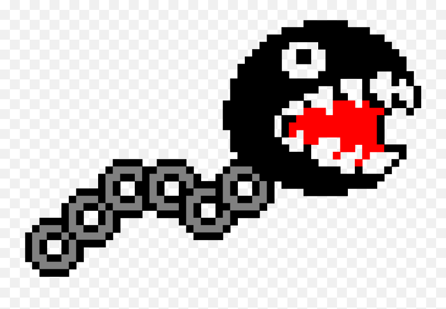 Mario Chain Chomp 8 Bit Png Image With - Pixel Art Mario Chain Chomp,8 Bit Mario Png