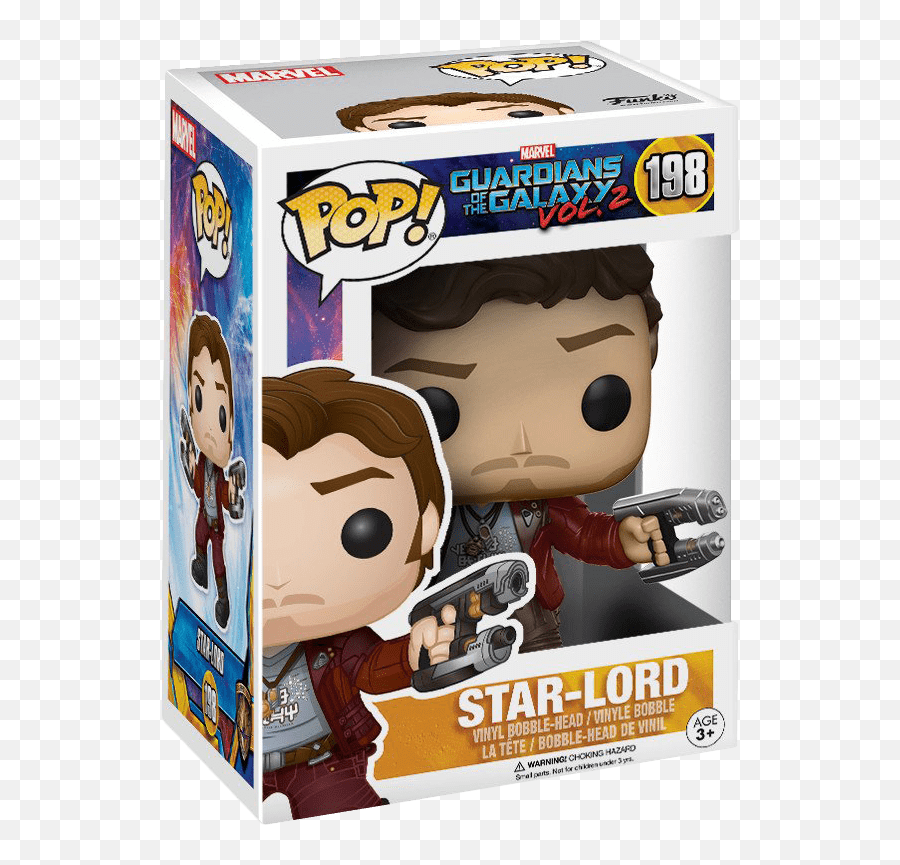 Funko Pop Marvel 198 Guardians Of The Galaxy Vol 2 - Starlord Vinyl Bobblehead New Guardians Of The Galaxy 2 Funko Pops Star Lord Png,Star Lord Transparent
