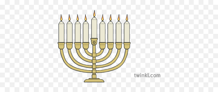Hanukkah Menorah Chunky Candles Illustration - Twinkl Boy With Bat Black And White Png,Hanukkah Png