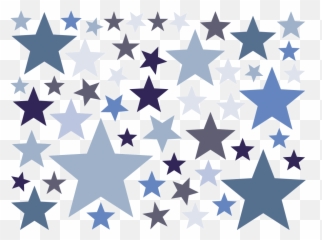 50 Blue Star Stickers - Etoiles Bleues png