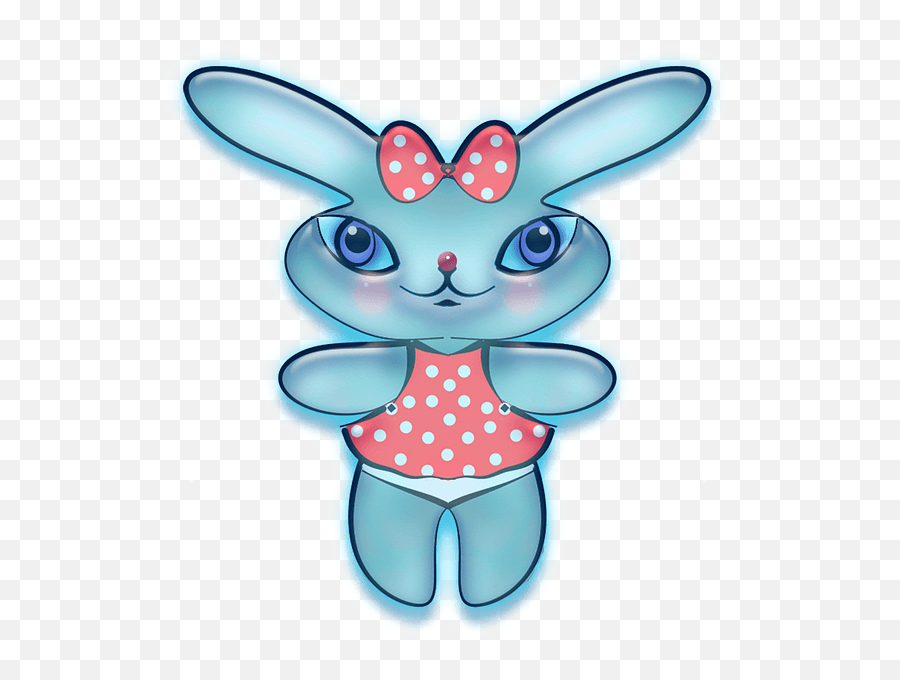 Blue Bunny With A Bow Clipart Free Download Transparent - Happy Png,Blue Bow Png