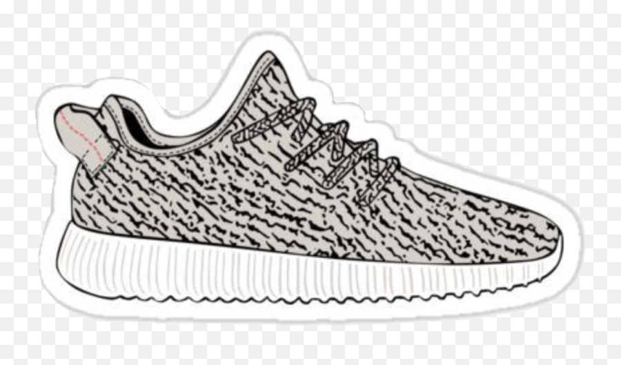Download Hd Yeezy Shoes Tumblr Grey Shoe Freetoedit - Shoes Line Art Png,Yeezys Png
