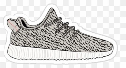 Download Hd Yeezy Shoes Tumblr Grey Shoe Freetoedit - Shoes Line Art Png,Yeezys Png