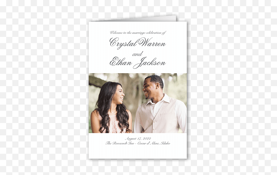 Minimal Script 5x7 Folded Wedding Program By Yours Truly - Event Png,Shutterfly Png