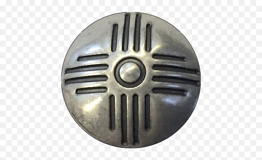 Sun Zia Symbol Concho Button Silver 1 - Solid Png,Zia Symbol Png