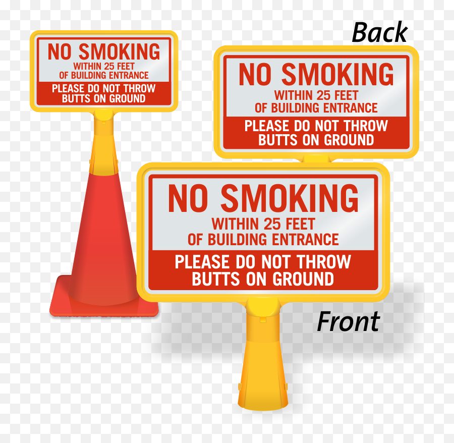 No Smoking Within 25 Feet Of Building Entrance Cone Sign - Language Png,Icon No Smoking