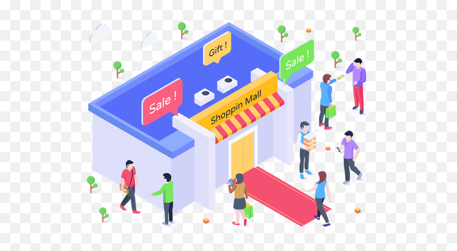 Shopping Mall Icon - Download In Doodle Style Sharing Png,Mall Icon Png