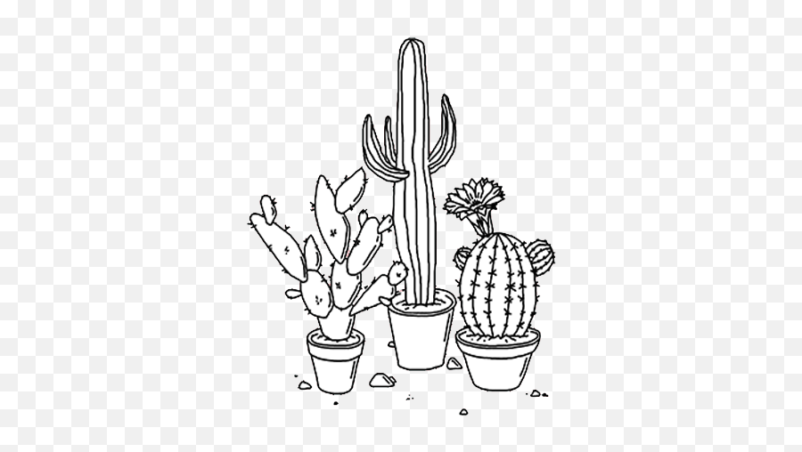 Clipart Black And White Png Tumblr - Black And White Aesthetic,Cactus Clipart Png