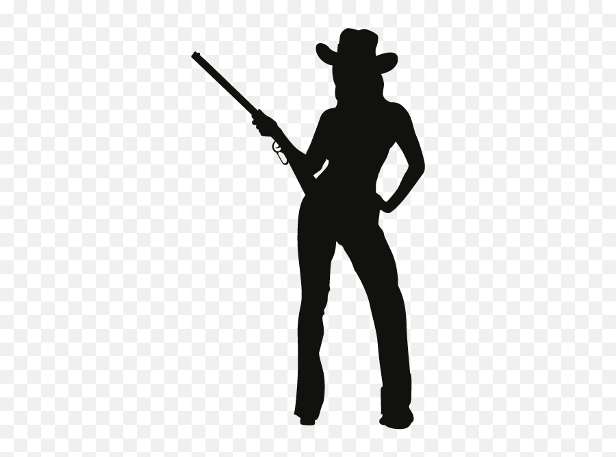 Cowboy Decal Silhouette Clip Art - Silhouette Png Download Silhouette Of Cowgirl With Gun,Cowboy Silhouette Png