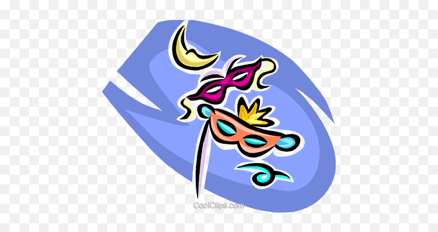 Mardi Gras Masks Royalty Free Vector Clip Art Illustration - Mascara De Carnaval Png,Mardi Gras Mask Png