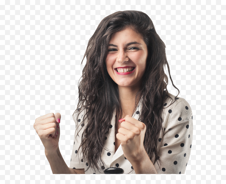 Woman Cheering With Her Arm Raised - Clip Art Png,Excited Png