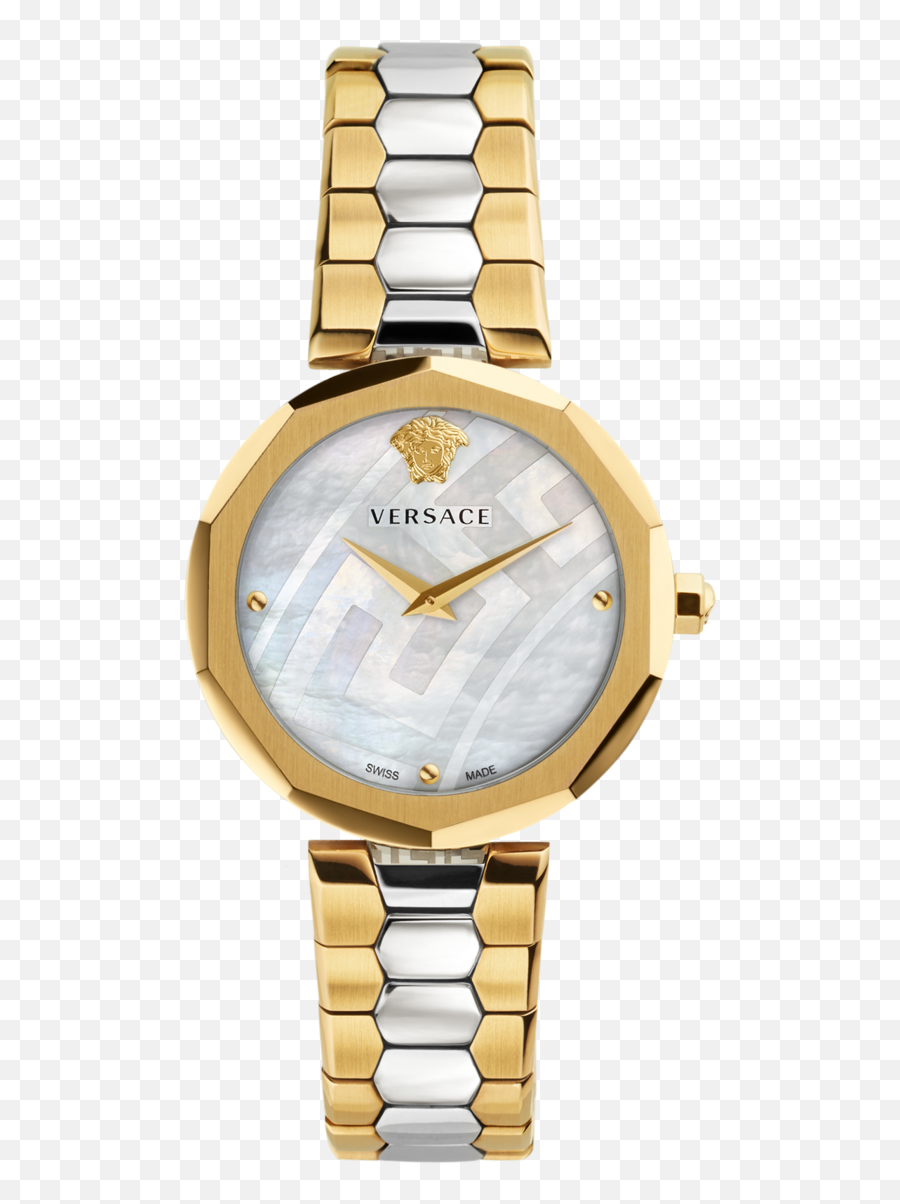 Versace U2014 Hybrid Motion - Versace Idyia Two Tone Stainless Steel Mother Of Pearl Bracelet Watch Png,Versace Png