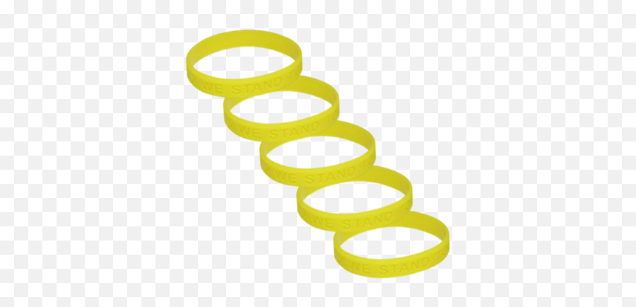 Yellow Ribbon Awareness Silicone Bracelet 5 Pack - Plastic Png,Yellow Ribbon Png