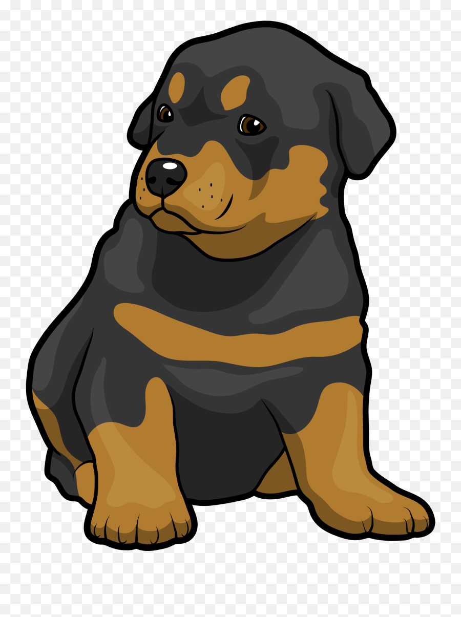 Rottweiler Puppy Dog Breed Clip Art - Rottweiler Art Png,Rottweiler Png