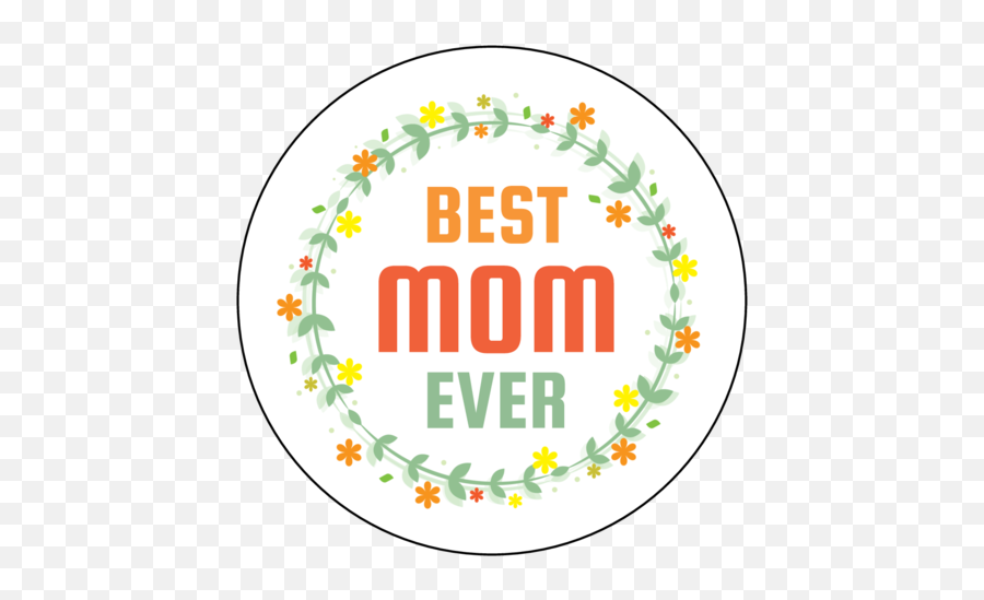 Best Mom Ever Floral Circle Labels Templates - Onlinelabelscom Pizzaria La Notizia Png,Floral Circle Png