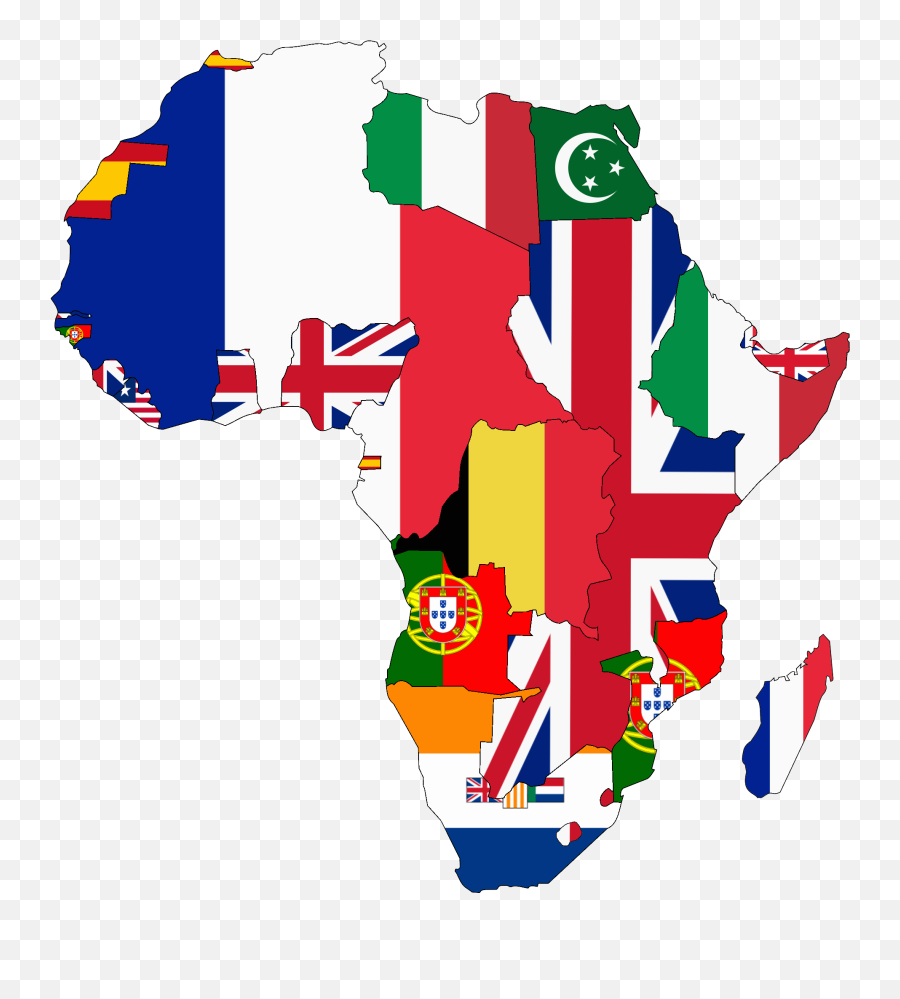 Flag Map Of Colonial Africa - Scramble For Africa Flag Map Png,African Png