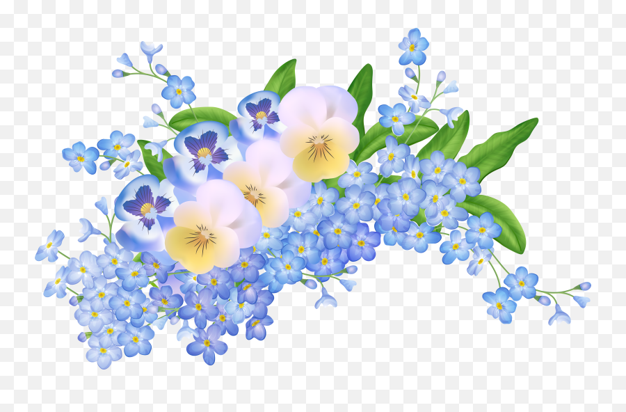 Flower Clip Art - Spring Flowers Clipart Transparent Background Png,Spring Background Png