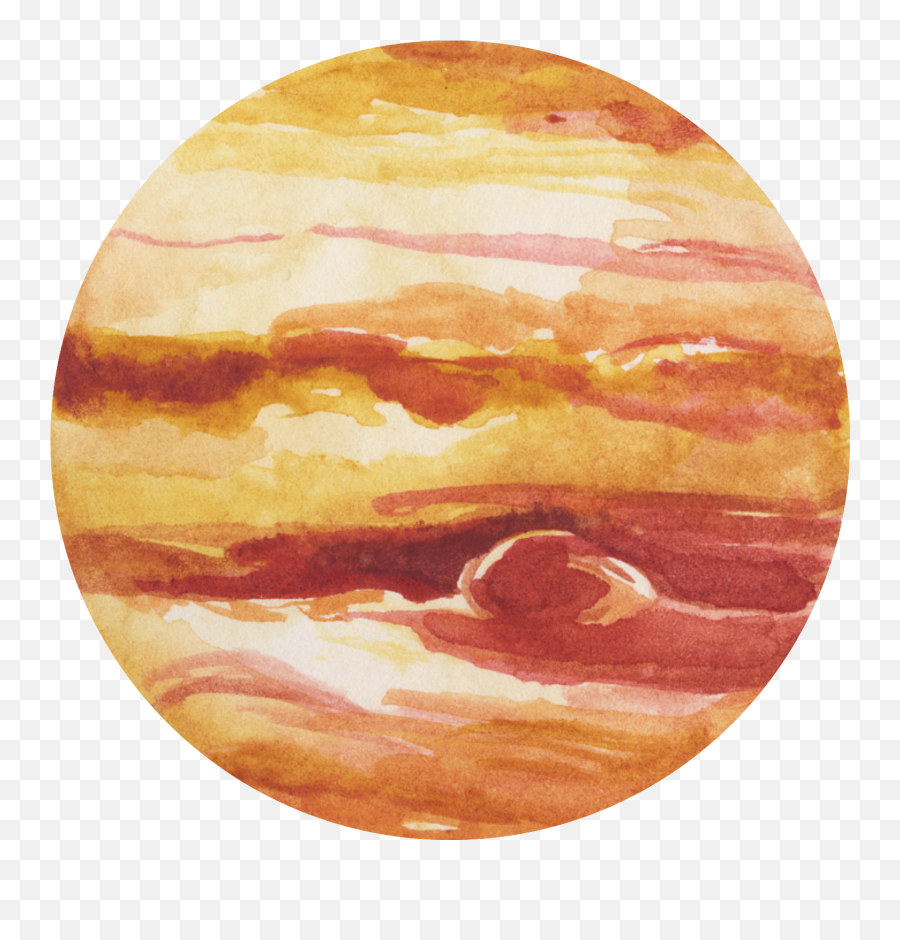 Jupiter - Watercolour Jupiter Full Size Png Download Seekpng Classified Cards Planets Montessori,Jupiter Transparent Background