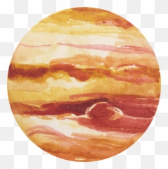 Jupiter - Watercolour Jupiter Full Size Png Download Seekpng Classified Cards Planets Montessori,Jupiter Transparent Background