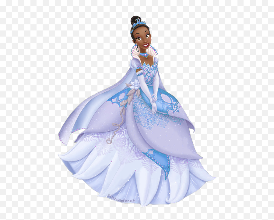 Download Princess Tiana In Her New Winter Blue Dress - Disney Princess Tiana Blue Dress Png,Princess Tiana Png