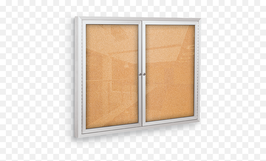 Standard Bulletin Board Cabinet 2 Door - Window Png,Cork Board Png