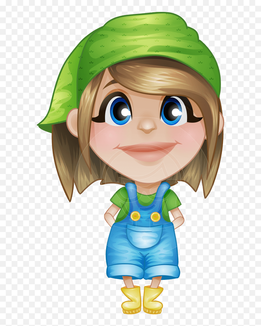 Little Girl Cartoon Png 4 Image - Cartoon Farm Girl Png,Suspenders Png