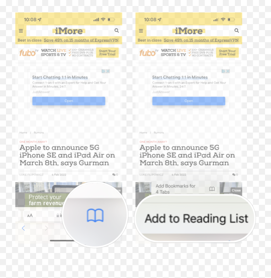 How To Use Bookmarks And Reading List In Safari - Vertical Png,Ios List Icon