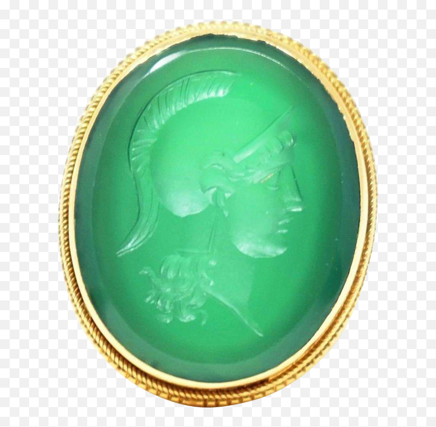 Victorian Etruscan Revival Forest Green Onyx Intaglio 18k - Solid Png,Antique Jewelry Icon