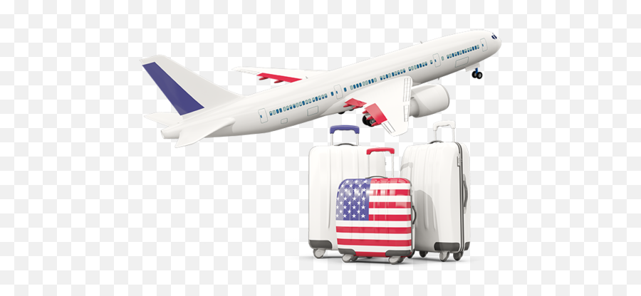 Luggage With Airplane Illustration Of Flag United States - Airplane Ireland Png,American Airlines Icon