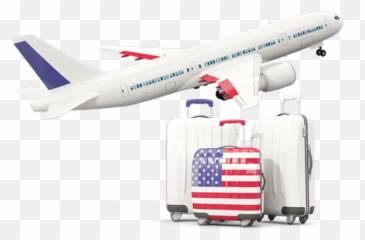 Luggage With Airplane Illustration Of Flag United States - Airplane Ireland png
